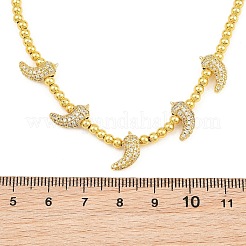 Collane in ottone con micro pavé di zirconi cubici trasparenti&nbsp;KK-CBA4547-15G