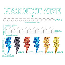 Kit fai da te per creare orecchini pendenti con fulmine in finta pelle&nbsp;DIY-TA0010-70B