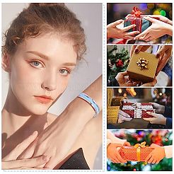 1 шт. браслет-манжета из нержавеющей стали 201 в форме буквы С с рифленой отделкой STAS-UN0052-35