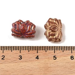 ペイントガラスビーズを焼く  ライン入り  ミックスカラー  蓮  11x15x6.5mm  穴：1.2mm&nbsp;DGLA-G004-01E