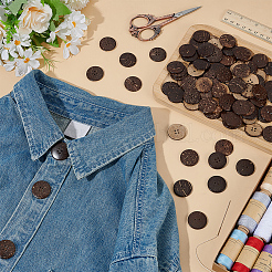100 шт. 2 стиля кокосовых пуговиц&nbsp;BUTT-UN0001-36