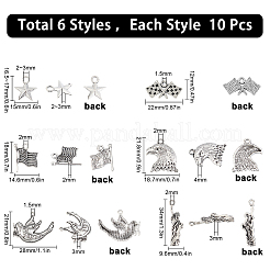 60 шт. 6 подвески из цинкового сплава в тибетском стиле на тему Дня независимости&nbsp;TIBEP-SC0002-05