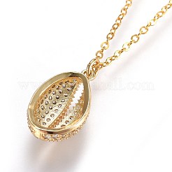 Collana con pendente in ottone con zirconia cubica&nbsp;NJEW-JN02313