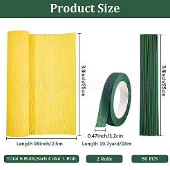 6 Rolle handgemachtes Krepppapier in 6 Farben&nbsp;DIY-CP0012-89E