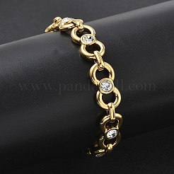 9.5 mm 304 Edelstahl-Gliederarmbänder mit Schleife und Strassen&nbsp;SA-CBA2696-22G