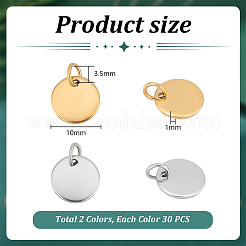 60 шт. 2-х цветные подвески из нержавеющей стали 304&nbsp;STAS-PH0005-88