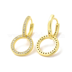 Серьги-кольца с двойными переплетенными кольцами из прозрачного циркония EJEW-F299-01G