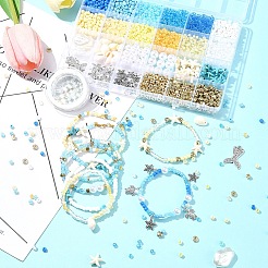 Комплекты растягивающихся ювелирных украшений на тему океанского пляжа «сделай сам» DIY-FS0006-89