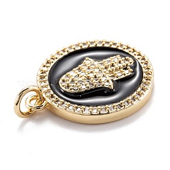 Echte 18 Karat vergoldete Messing Micro Pave klare Zirkonia Anhänger&nbsp;ZIRC-M114-50G-07