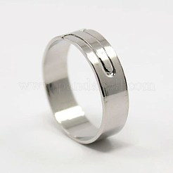 DIYのジュエリー調節可能な指輪コンポーネント鉄指輪のパーツ  ニッケルフリー  プラチナ  17mm&nbsp;IFIN-M003-01P-NF