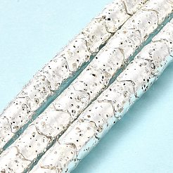 Fili di perle di roccia lavica naturale elettrodeposta&nbsp;G-G984-03S