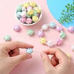 70шт 7 цвета непрозрачные акриловые бусины в виде кошачьей лапы&nbsp;MACR-CJ0001-48