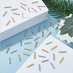 120шт 2 цвета латунные бусины трубки KK-HY0001-92