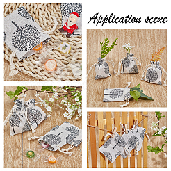 Пакеты для упаковки из мешковины с узором дерева ABAG-PH0002-47