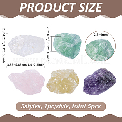 5 stücke 5 arten natürliche natürliche quarz kristall & amethyst & citrin & fluorit & rose quarz grobe nuggets weihrauch brenner&nbsp;DJEW-FG0001-42