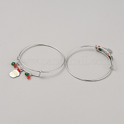8шт. 8 стильных регулируемых браслета из сплава на рождественскую тематику. BJEW-F467-02