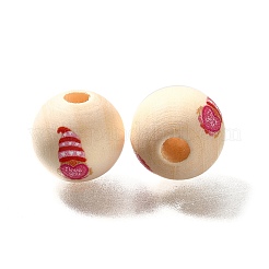 Perline di legno stampate elemento di San Valentino&nbsp;WOOD-R002-01-02