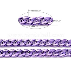 Ccbプラスチックツイストチェーンの連鎖を抑制する  パープル  24x17x5.5mm&nbsp;CHAC-A001-K07