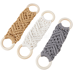3 Stück 3 Farben handgemachter Makramee-Handtuchhalter aus Baumwolle zum Aufhängen&nbsp;AJEW-CN0006-37