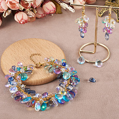 100шт 10 цвета прозрачные стеклянные бусины GGLA-TA0002-03