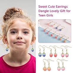 3d серьги-подвески с цветком из смолы EJEW-SW00019-05