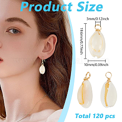 120 шт. подвески из натуральной ракушки каури PALLOY-ME00017