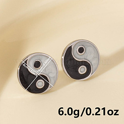 Orecchini a bottone ying yang in acciaio inossidabile 304&nbsp;PW-WGDE3E0-01