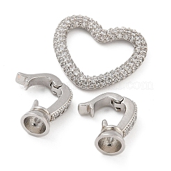 Реечное покрытие латунь микро паве прозрачный кубический цирконий складные застежки KK-A234-021C-P