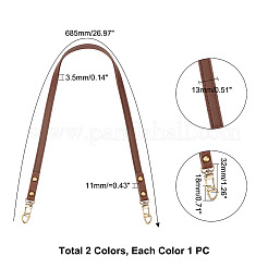 2шт 2 цвета ручки сумки из искусственной кожи&nbsp;FIND-WR0002-69AB