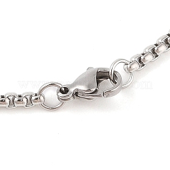 201 цепочка из нержавеющей стали с эмалированной коробкой и подвеской в виде звезды Давида NJEW-P316-05P