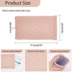 Ahademaker 4 шт. 2 цвета искусственная кожа ПУ чехол для очков без застежки&nbsp;AJEW-GA0005-22