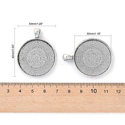 Плоские круглые тибетский стиль сеттинги сплава подвеска кабошон PALLOY-K109-34AS-RS
