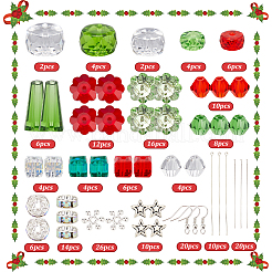 Kits de fabrication de boucles d'oreilles pendantes en verre à thème de Noël&nbsp;DIY-SC0027-65