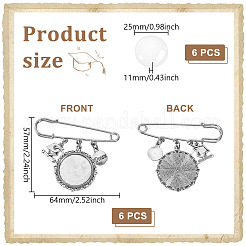 6 шт. фурнитура для броши из нержавеющей стали JEWB-NB00001