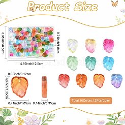 120 шт. 10-цветные подвески из прозрачного стекла с осенней тематикой&nbsp;GLAA-FS0002-62