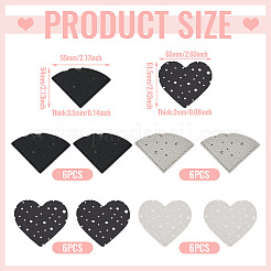 24 шт. 4 стиля закладок для книг в форме веера/сердца из искусственной кожи&nbsp;AJEW-TA0002-55