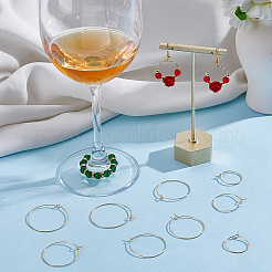 120 pièce 4 styles 316 anneaux de breloquese de verre à vin en acier inoxydable chirurgical&nbsp;STAS-BBC0009-37G
