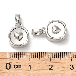 Квадратные подвески из латуни из ракушек KK-P239-12P