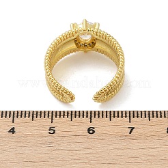 Открытые манжеты из латуни с микропаве и цирконием для женщин&nbsp;RJEW-U059-01G-02