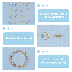 16 шт. 8 стиля стойки с покрытием из экологически чистой латуни с застежками-тоглами KK-HS0001-41