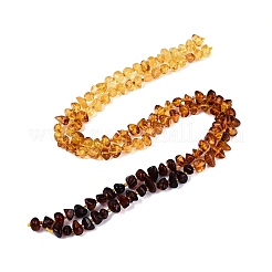 グラデーションカラーの天然琥珀ビーズ連売り  チップ  シードビーズで  5~11x5~8x3.5~7.5mm  穴：0.6~0.7mm  約58~60個/連  13.78~14.37インチ（35~36.5cm）&nbsp;G-N371-11A-01