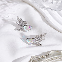 1 paire de boucles d'oreilles à clip en alliage de strass&nbsp;EJEW-LP0012-20