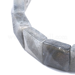 Натуральный лабрадорит бусины эластичные браслеты для женщин мужчин BJEW-C097-06Y