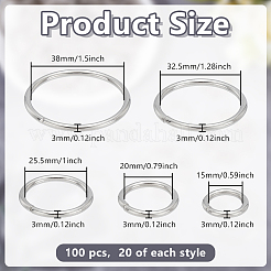 100 шт. 5-х стилевое железное соединительное кольцо&nbsp;IFIN-GO0001-04