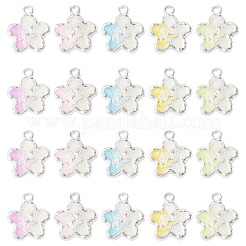 30 pièces pendentifs en alliage de 5 couleurs avec strass&nbsp;RB-TA0001-37