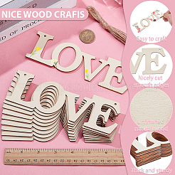 10 Stück DIY Muttertag unfertige Holzanhänger mit dem Wort „Liebe“&nbsp;DIY-SP0006-79