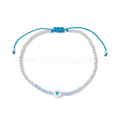 Латунные круглые бусины плетеные браслеты из бисера для женщин BJEW-JB11718-01