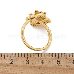 Кольца для женщин с микропаве из латуни и прозрачными кубическими цирконами&nbsp;RJEW-U041-08G