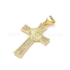 Pendenti in zirconi cubici trasparenti in micro pavè di ottone&nbsp;KK-P350-16G-04