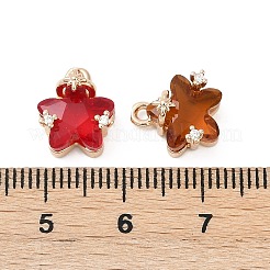 Латунь стекло кулоны KK-D291-04KCG